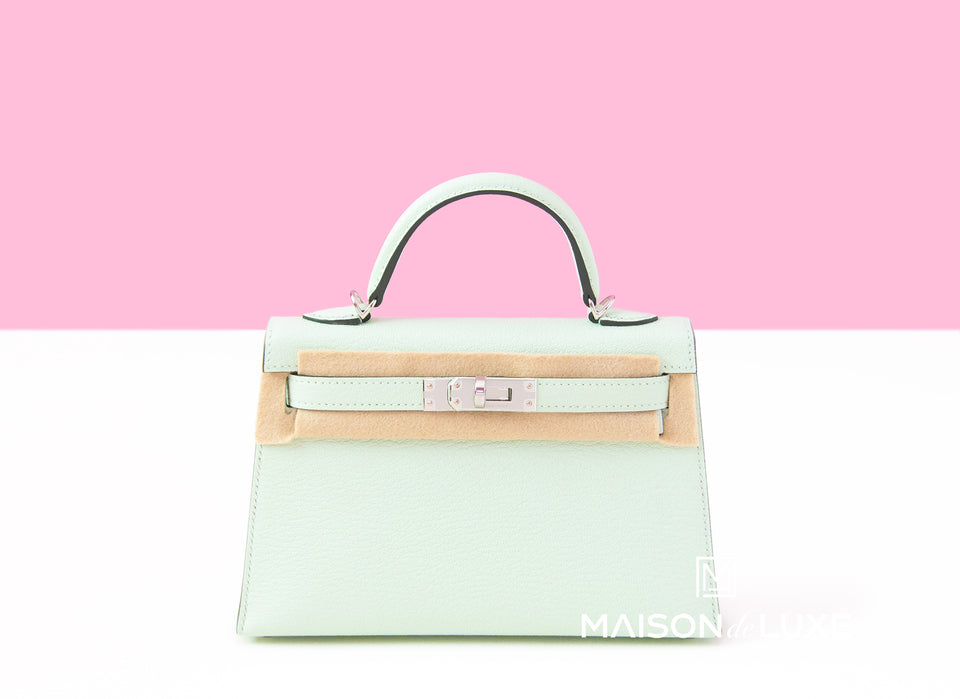 Hermes Mini Kelly II 20 Vert Fizz Chevre