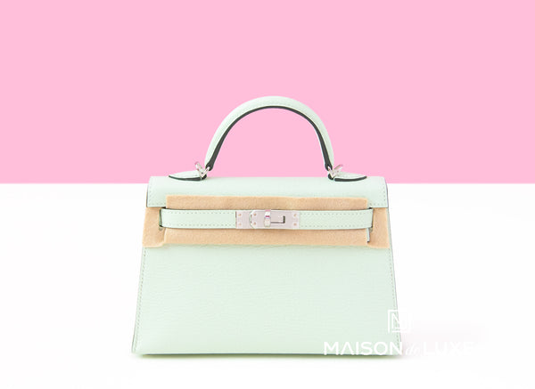 Hermes Mini Kelly II 20 Vert Fizz (0S) Green Chevre Mysore Bag – MAISON de  LUXE