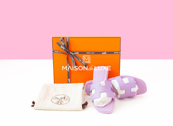エルメス　38 Hermes Women's Violet Amethyste Oran Sandal 38 Shoes – MAISON de LUXE