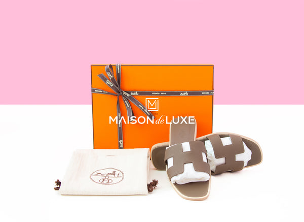 Hermes Women's Etoupe Oran Sandal 38 Shoes – MAISON de LUXE