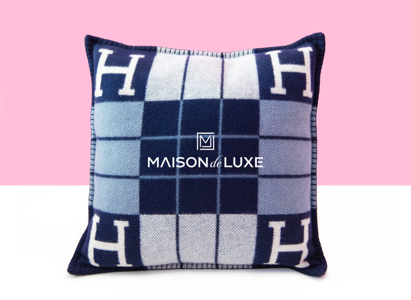 Hermes Caban Blue Cashmere Avalon III Cushion Pillow – MAISON de LUXE