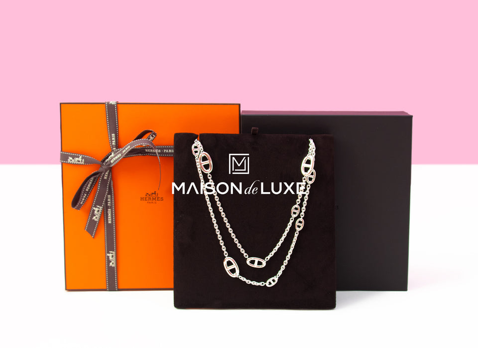 Hermes 925 Silver Farandole 160 Long Necklace