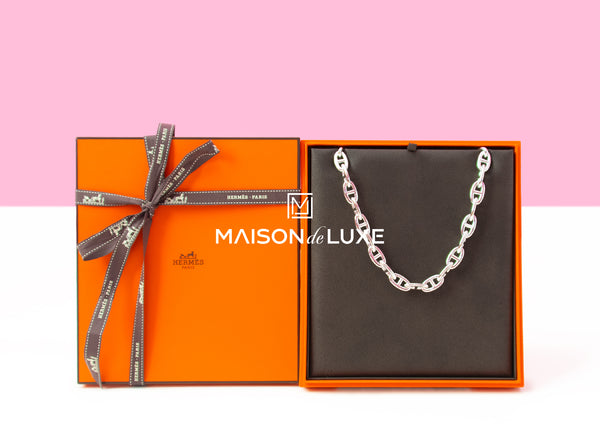 Hermes 925 Sterling Silver Chaine d'Ancre GM Necklace Choker