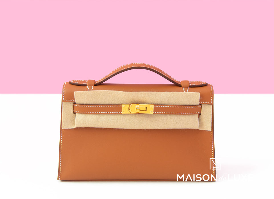 Hermes Mini Kelly Pochette Gold Swift