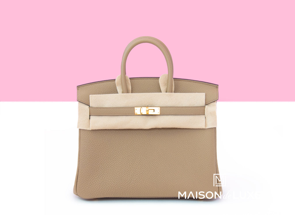 Hermes Birkin 25 Beige Marfa Togo Gold Hardware