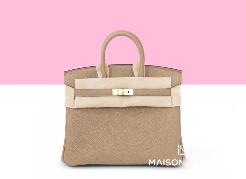 Hermes Birkin 25 Beige Marfa Togo Gold Hardware
