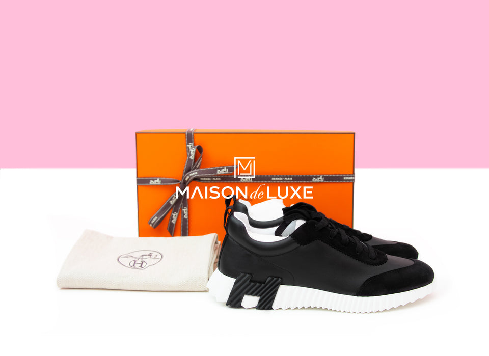 Hermes Men's Black Bouncing 43 Sneaker