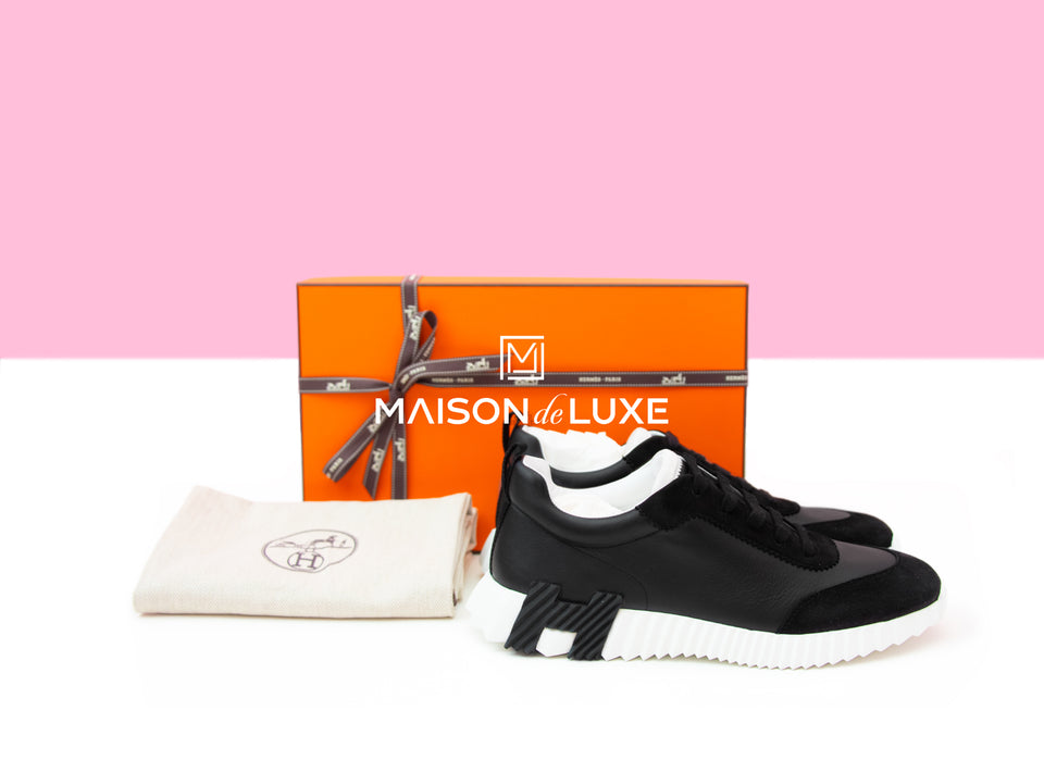 Hermes Men's Black Bouncing 43 Sneaker