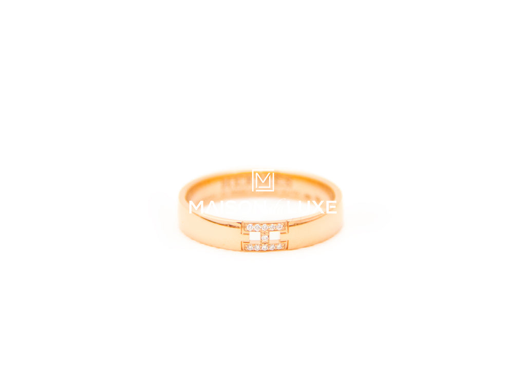 Hermes Rose Gold Diamond Ever Herakles Ring 53