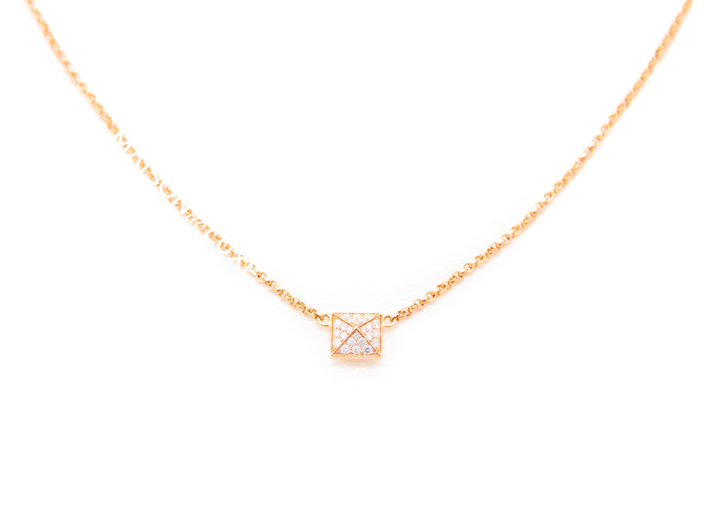 Hermes Rose Gold Diamond Clou d'H Pendant Necklace