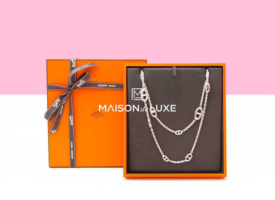 Hermes 925 Silver Farandole 120 Long Necklace