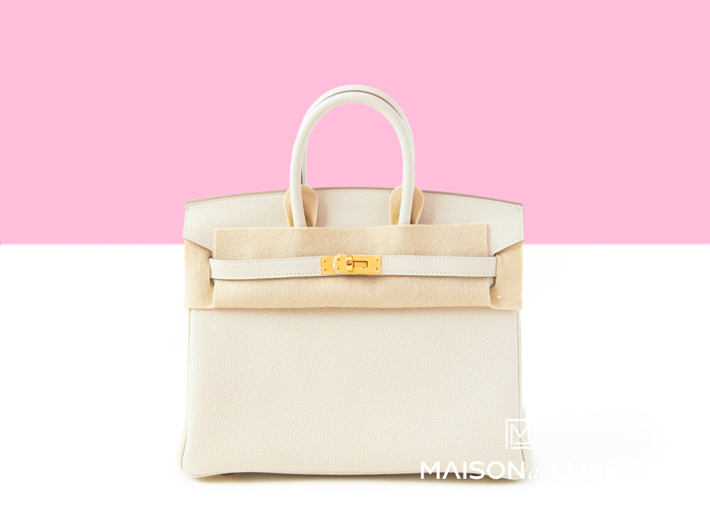 Hermes Birkin 25 Craie Togo Gold Hardware