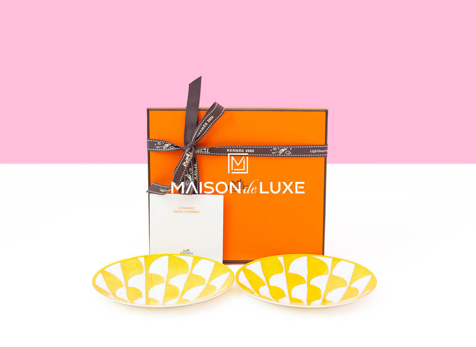 Hermes Soleil d’Hermès Porcelain Bread & Butter Plate - Two