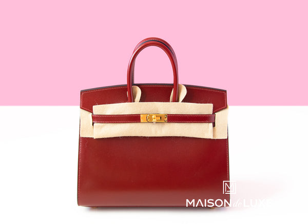 Hermes Birkin 30cm Bag Box Calfskin Leather Gold Hardware, Rouge H CC55 -  SYMode Vip