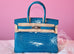 Hermes Blue Izmir Turquoise Porosus Crocodile Birkin 30 Bag - New - MAISON de LUXE - 3