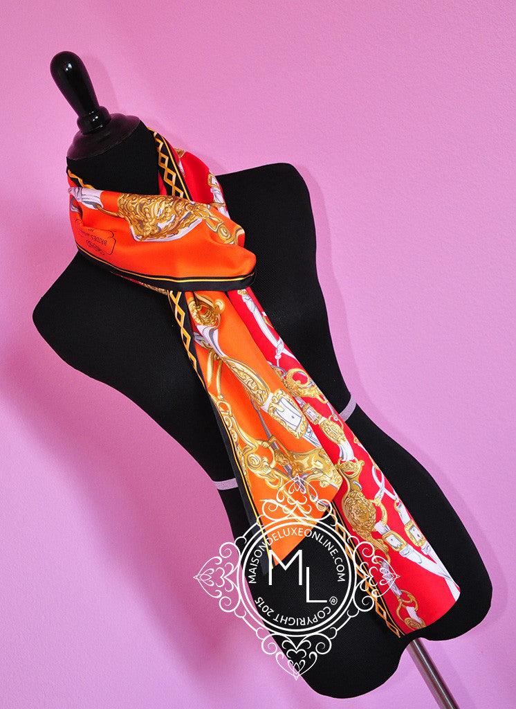 Hermes Capucine Brides de Gala Silk Maxi Twilly Shawl Scarf Wrap - New - MAISON de LUXE - 1