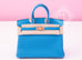 Hermes Blue Zanzibar Togo Gold Hardware Birkin 25 Handbag