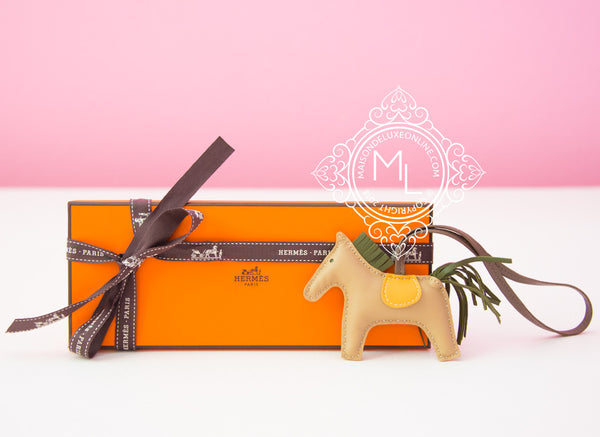 Hermes Trench Etoupe Rodeo Bag Charm Key Chain Pom Pom Carmen