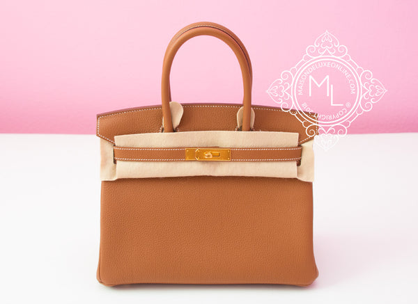 HERMES Togo Birkin 30 Gold 1223950