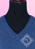 Hermes Men's Blue de Prusse V-Neck 100% Cashmere Wool Sweater L - New - MAISON de LUXE - 2