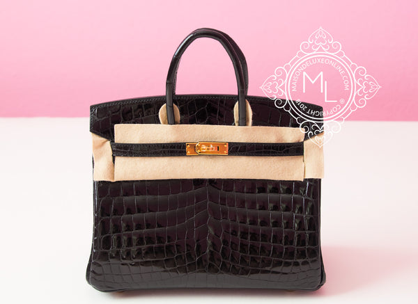 Hermes Birkin Bag Alligator Leather Gold Hardware In Rose