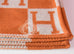 Hermes Large Potiron Orange Wool Cashmere H Avalon Blanket