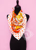 Hermes "Brides De Gala Love" Orange Twill Silk 90 cm Scarf
