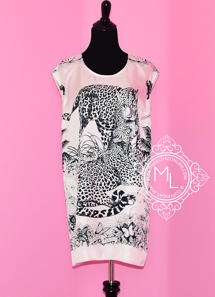 Hermes White Jungle Love Silk Tunic Dress 34 fit 36  - New - MAISON de LUXE - 1