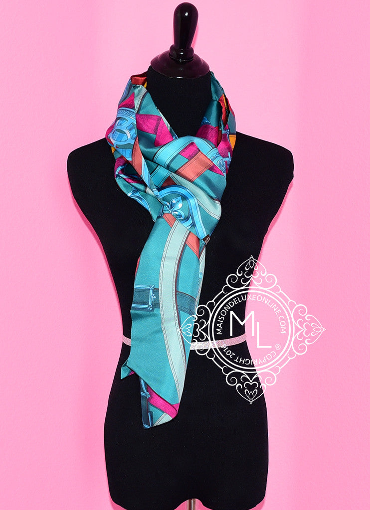 Hermes Cavalcadour Canard Silk Maxi Twilly Scarf Wrap - New - Sale Item - MAISON de LUXE - 1