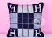 Hermes Classic Caban Blue Wool Cashmere Avalon III Cushion Pillow - New - MAISON de LUXE - 3