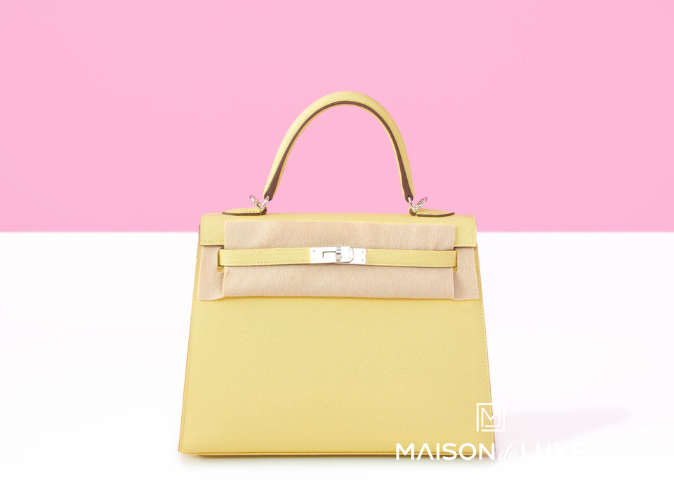 Hermes Jaune Poussin Sellier Epsom Kelly 25 Handbag