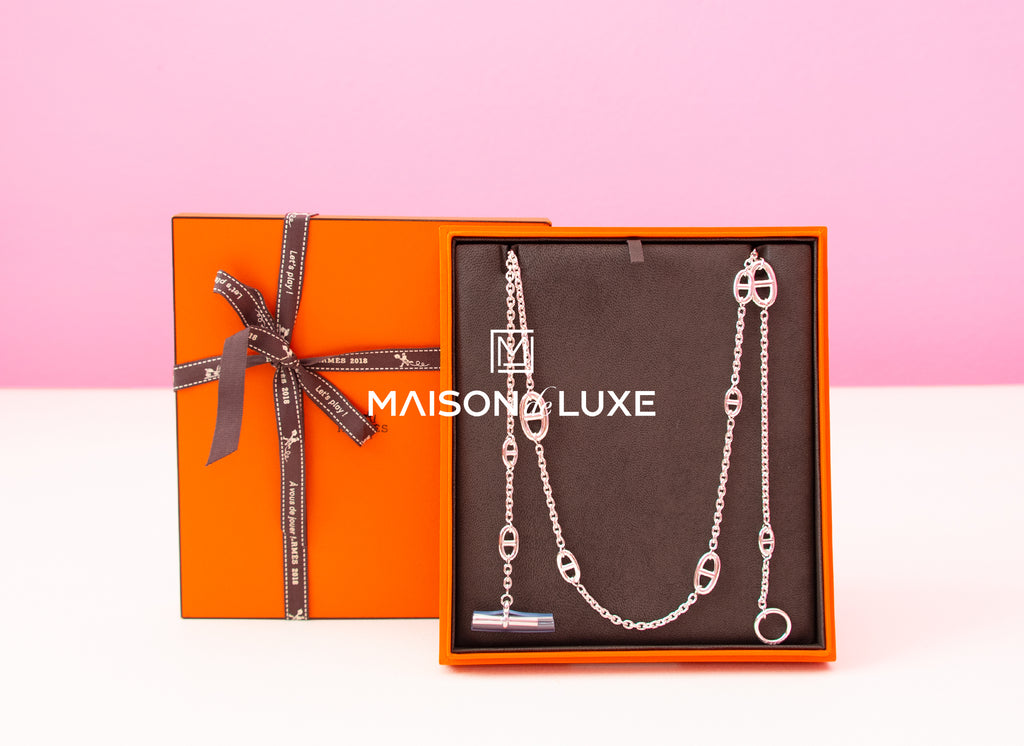 Hermes 925 Sterling Silver Farandole 120 46" Long Necklace
