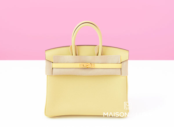 BIRKIN 25 SWIFT LEATHER JAUNE POUSSIN WITH GOLD HARDWARE (GHW) –  APHRODITE'S BAG™
