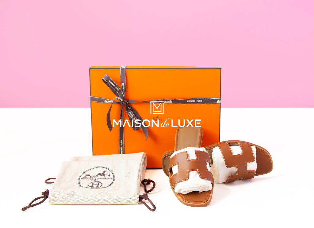 Hermes Women's Gold Oran Sandal 36