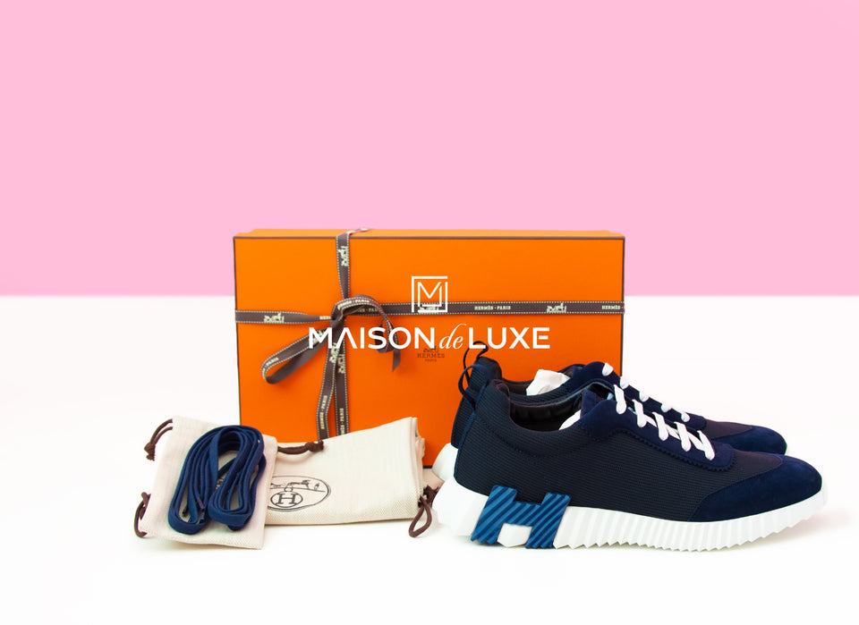 Hermes Men's Marine Mesh Bouncing 44.5 Sneaker