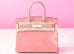 Hermes Pink Terre Cuite + Cobalt Blue Special Order Ostrich Birkin 30 Handbag