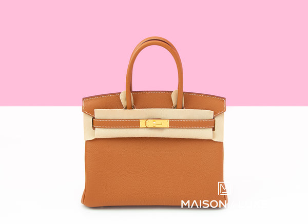 Hermes Gold Brown Togo Gold Hardware Birkin 30 Handbag Bag – MAISON de LUXE