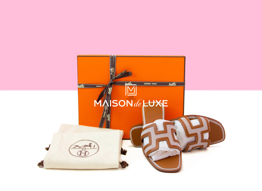 Hermes Women's Canvas Noisette Beige Dore Oran 1