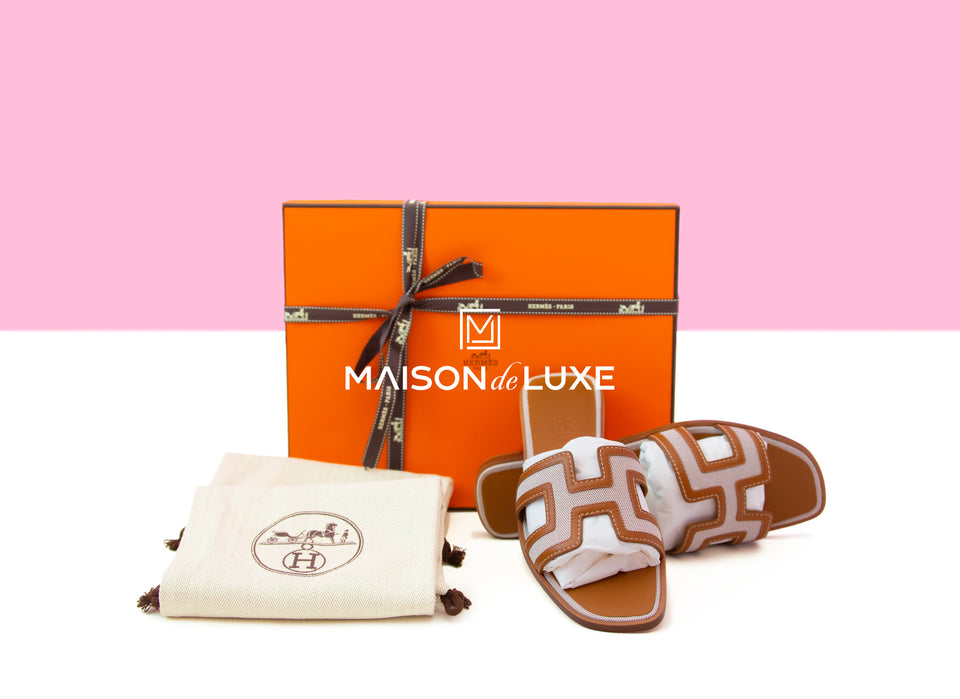 Hermes Women's Canvas Noisette Beige Dore Oran 1