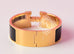 Hermes Black Wide Clic Clac Gold Hardware Bracelet PM