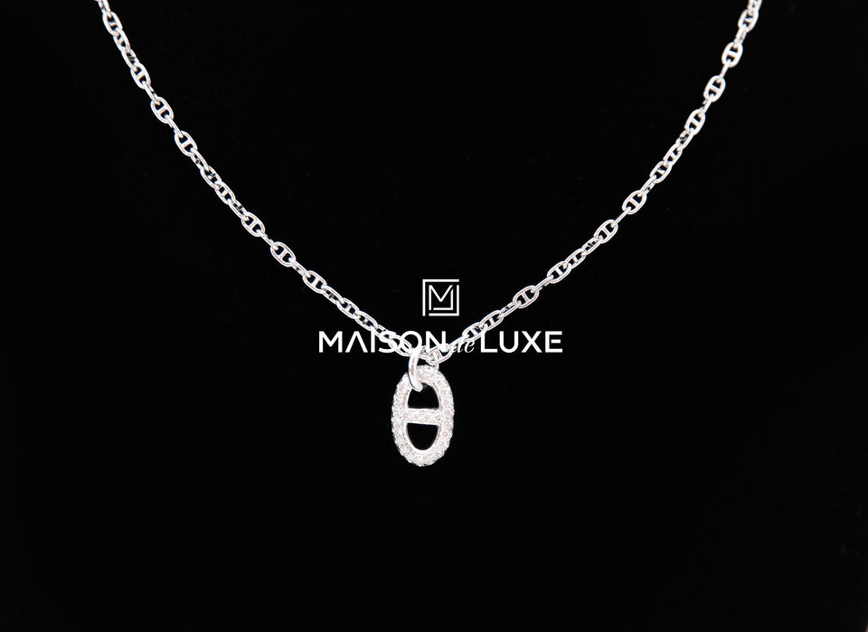 Hermes White Gold Diamond Farandole Pendant 4