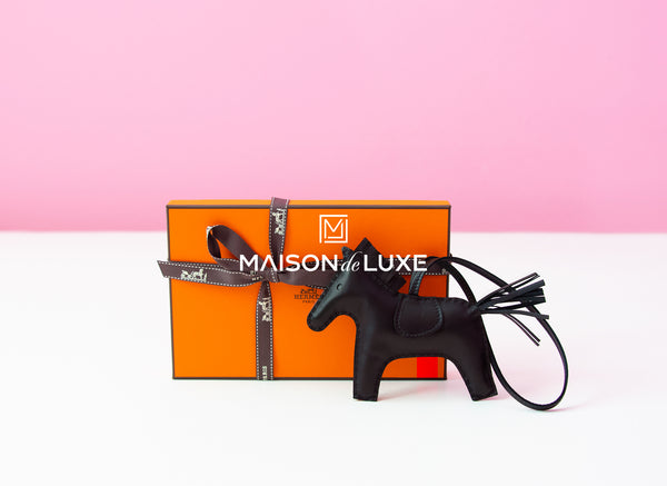 Hermes Black Rodeo Bag Charm Key Chain Pom Pom Carmen – MAISON de LUXE