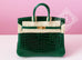 Hermes Green Vert Fonce Crocodile Gold Birkin 25 Handbag