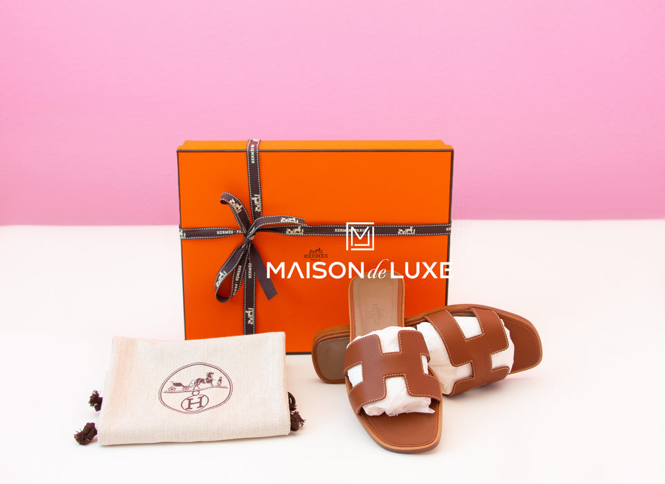 Hermes Women's Gold Oran Sandal Slipper 36 Shoes