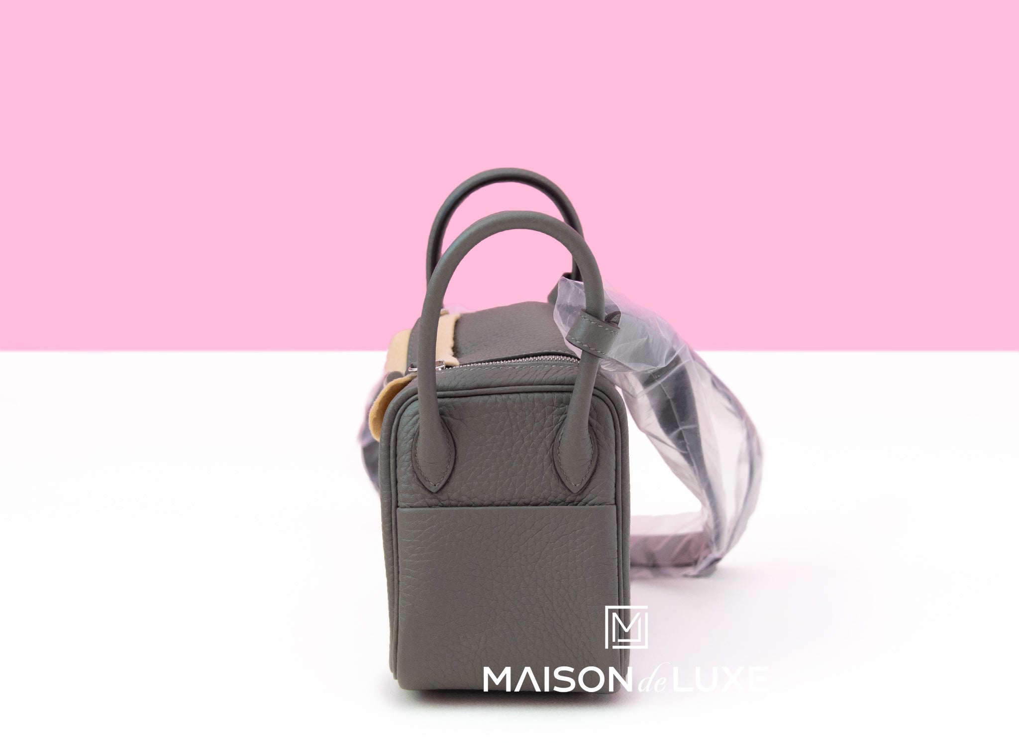 Hermes Mini Lindy 20 Etoupe Gray Clemence Palladium Hardware