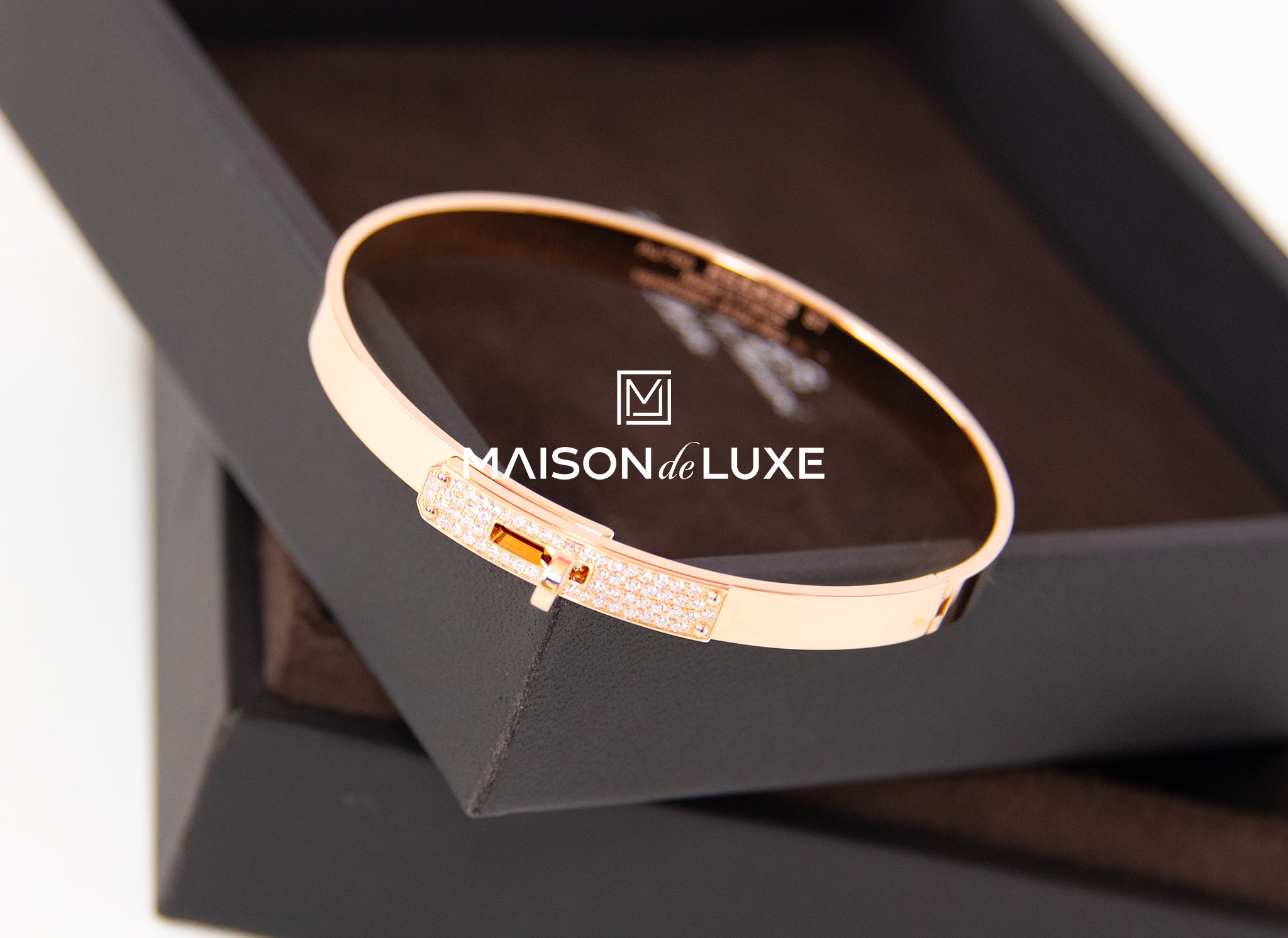 Hermes Rose Gold Pave Diamond Kelly Bracelet SH – MAISON de LUXE