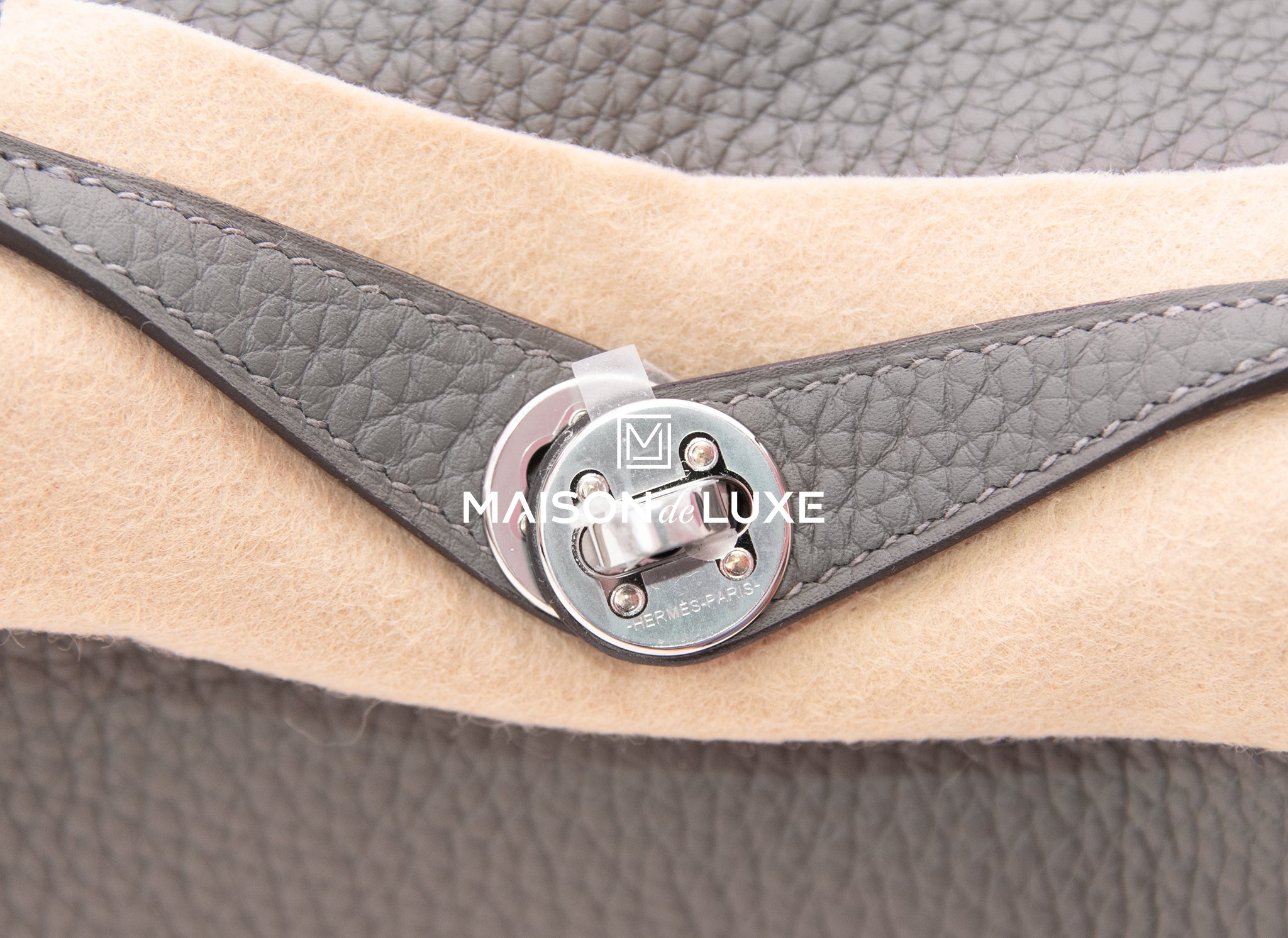 hermes mini lindy swift gris pale / gris Meyer GHW stamp B