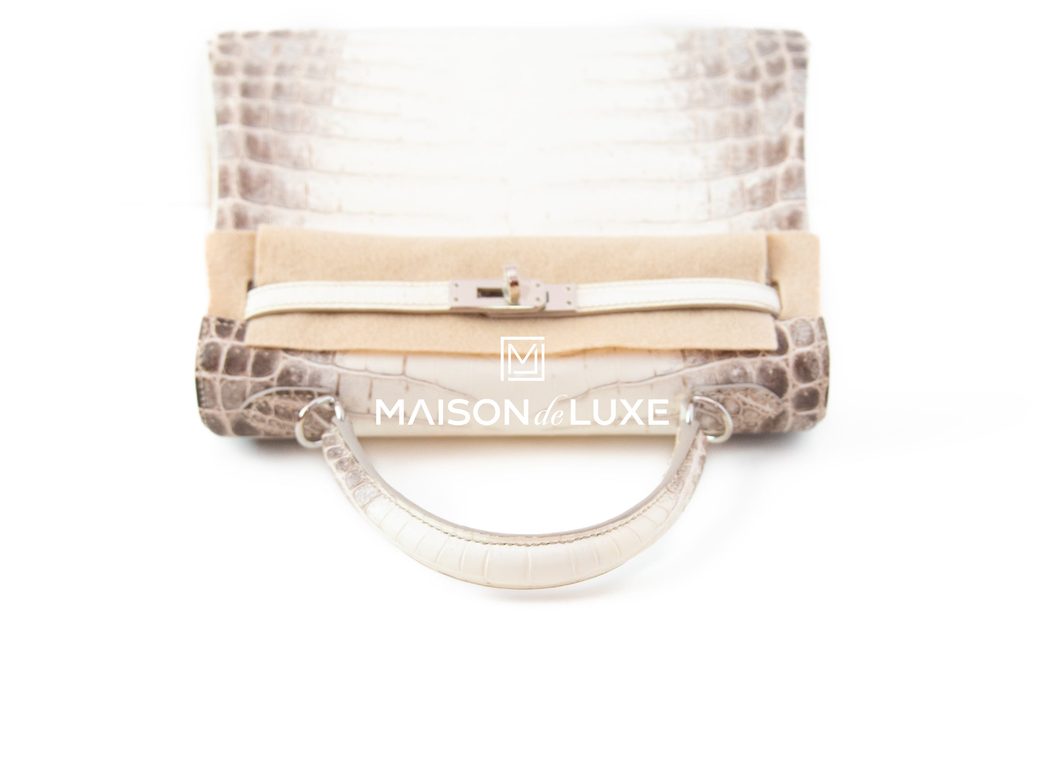 Hermes Blanc Himalayan Himalaya Kelly 25 Crocodile Handbag Birkin – MAISON  de LUXE