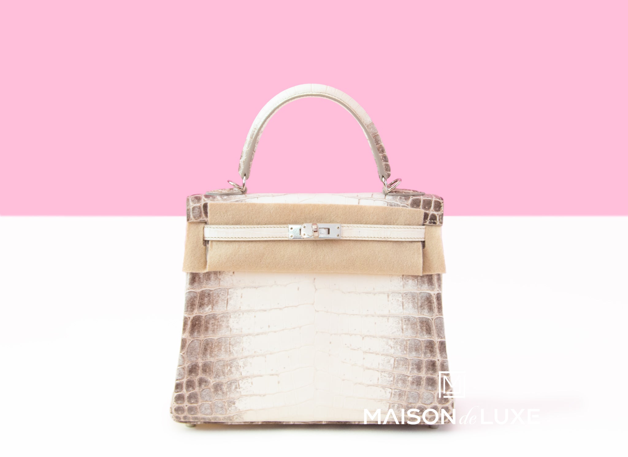 Hermes Blanc Himalayan Himalaya Kelly 25 Crocodile Handbag Birkin – MAISON  de LUXE