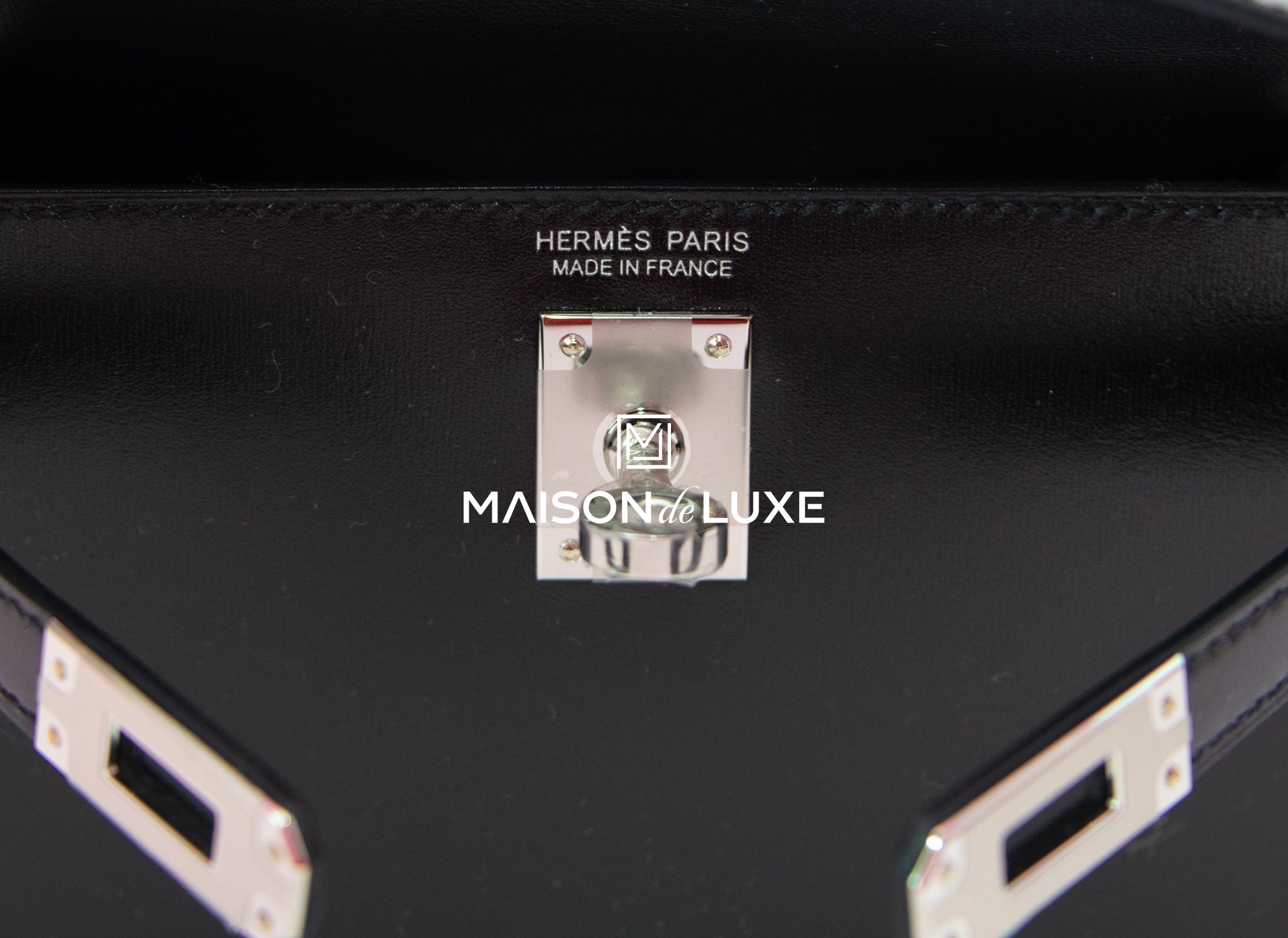 Hermes Mini Kelly II 20 Black Box Leather Palladium Hardware Bag